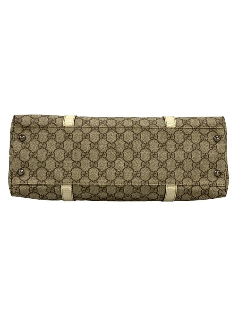Gucci Tote GG Plus Supreme Gray Beige Ivory Leather - Picture 5 of 13